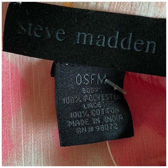 Steve Madden NWT $48 Tie Dye Swim Cover Up ONE SIZE Pink and Orange Crochet NEW - Picture 3 of 10